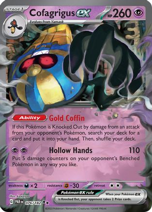 Cofagrigus ex (076/182) [Scarlet & Violet: Paradox Rift] | Silver Goblin