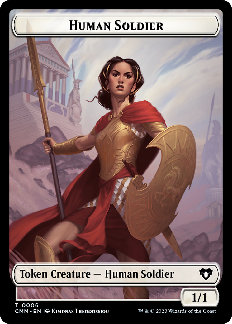 Human Soldier // Knight Double-Sided Token [Commander Masters Tokens] | Silver Goblin