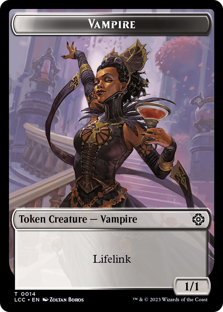 Vampire (0014) // Vampire Demon Double-Sided Token [The Lost Caverns of Ixalan Commander Tokens] | Silver Goblin