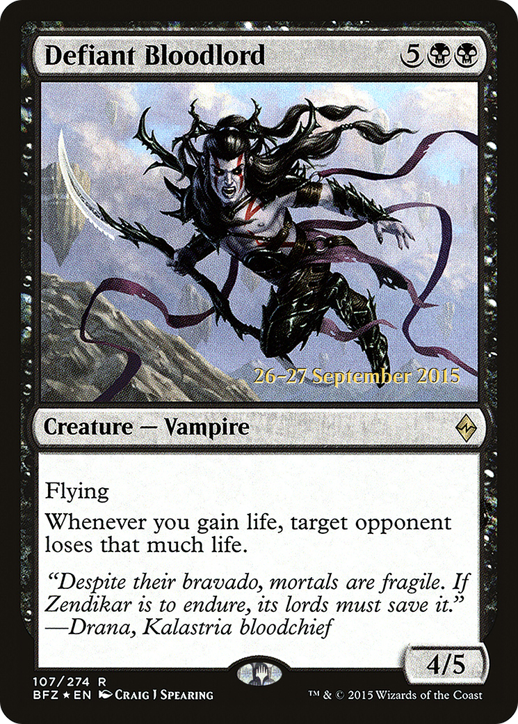 Defiant Bloodlord [Battle for Zendikar Prerelease Promos] | Silver Goblin