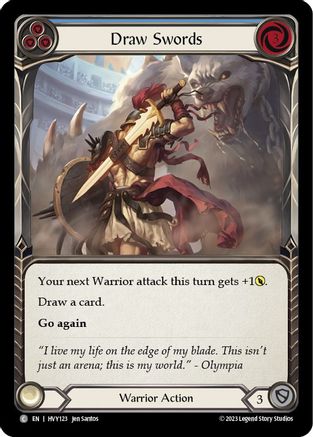 Draw Swords (Blue) (HVY123) Rainbow Foil - Heavy Hitters