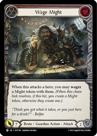 Wage Might (Red) (HVY149) Rainbow Foil - Heavy Hitters