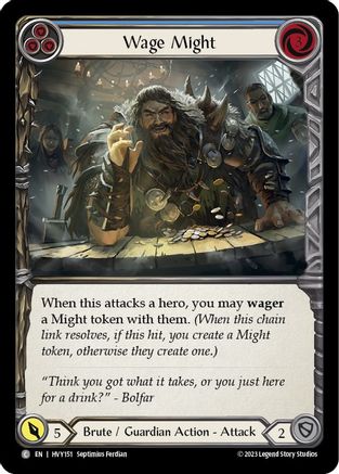 Wage Might (Blue) (HVY151) Rainbow Foil - Heavy Hitters