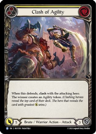 Clash of Agility (Yellow) (HVY158) Rainbow Foil - Heavy Hitters