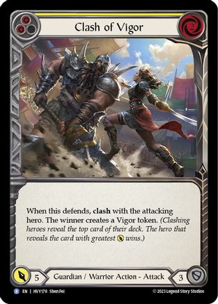 Clash of Vigor (Yellow) (HVY178) Rainbow Foil - Heavy Hitters
