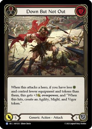 Down But Not Out (Red) (HVY213) Rainbow Foil - Heavy Hitters