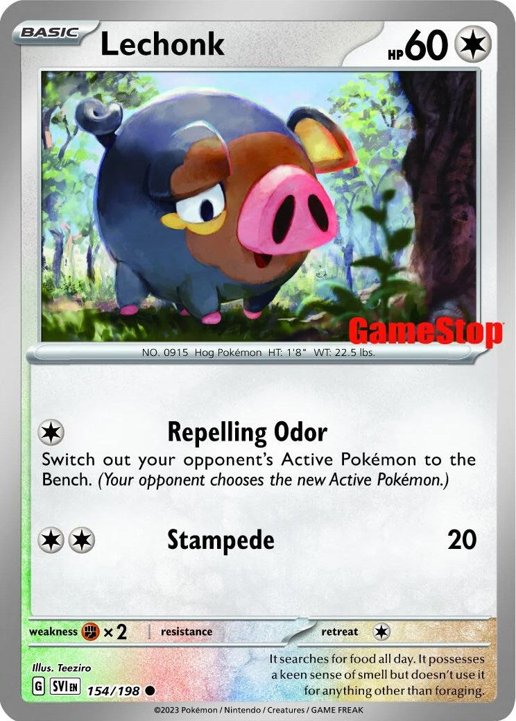 Lechonk (154/198) (GameStop Promo) [Scarlet & Violet: Base Set] | Silver Goblin