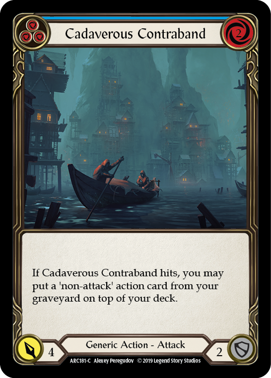 Cadaverous Contraband (Blue) [ARC181-C] (Arcane Rising)  1st Edition Rainbow Foil | Silver Goblin