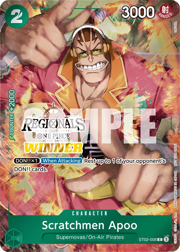 Scratchmen Apoo (Offline Regional 2024) [Winner] [One Piece Promotion Cards] | Silver Goblin