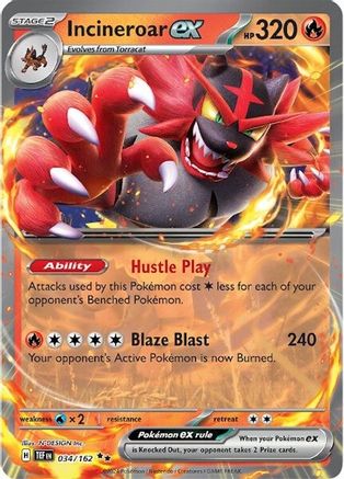 Incineroar ex (34) Holofoil - Temporal Forces