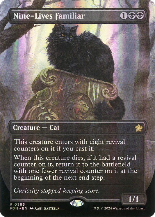 Nine-Lives Familiar (Borderless Mana Foil) [Foundations]