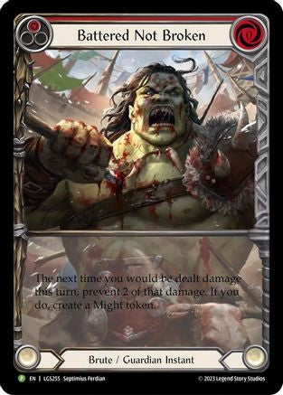 Battered Not Broken - LGS255 Rainbow Foil (LGS255) - Flesh and Blood: Promo Cards | Silver Goblin