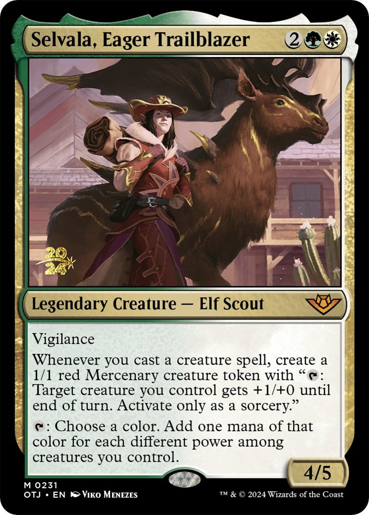 Selvala, Eager Trailblazer [Outlaws of Thunder Junction Prerelease Promos] | Silver Goblin