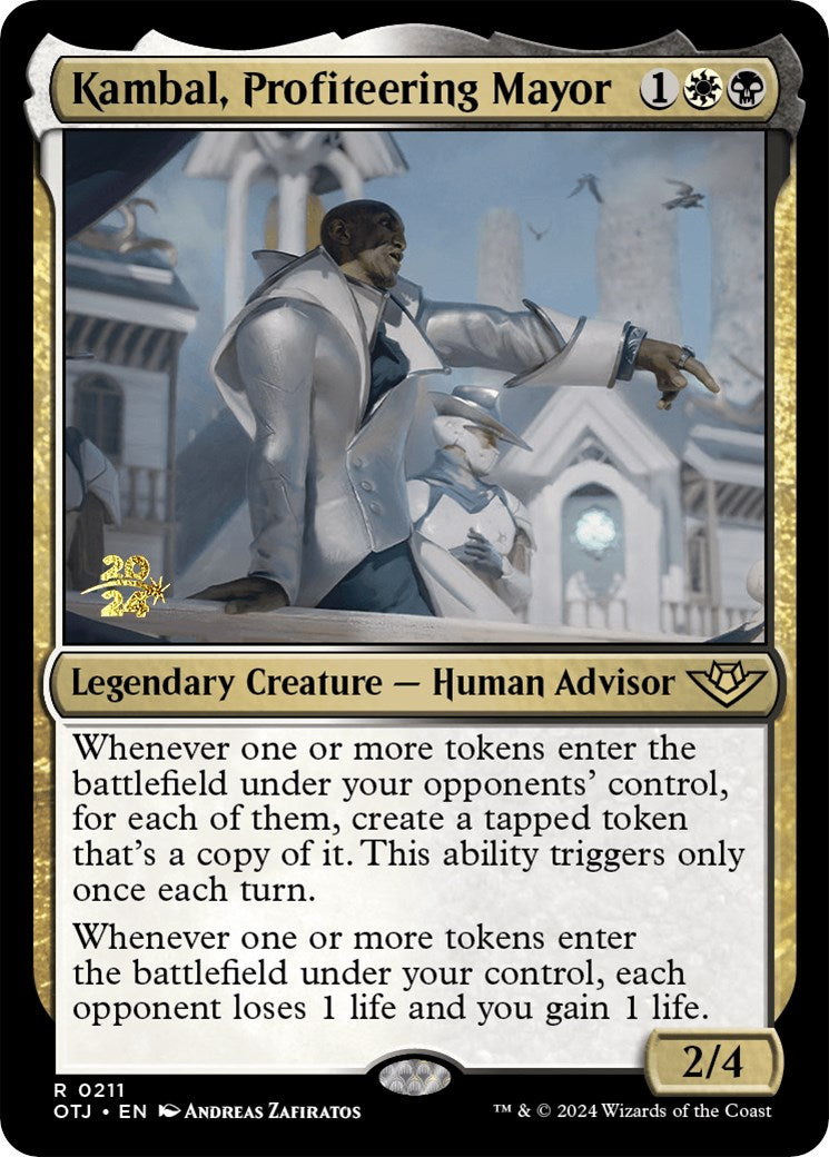 Kambal, Profiteering Mayor [Outlaws of Thunder Junction Prerelease Promos] | Silver Goblin