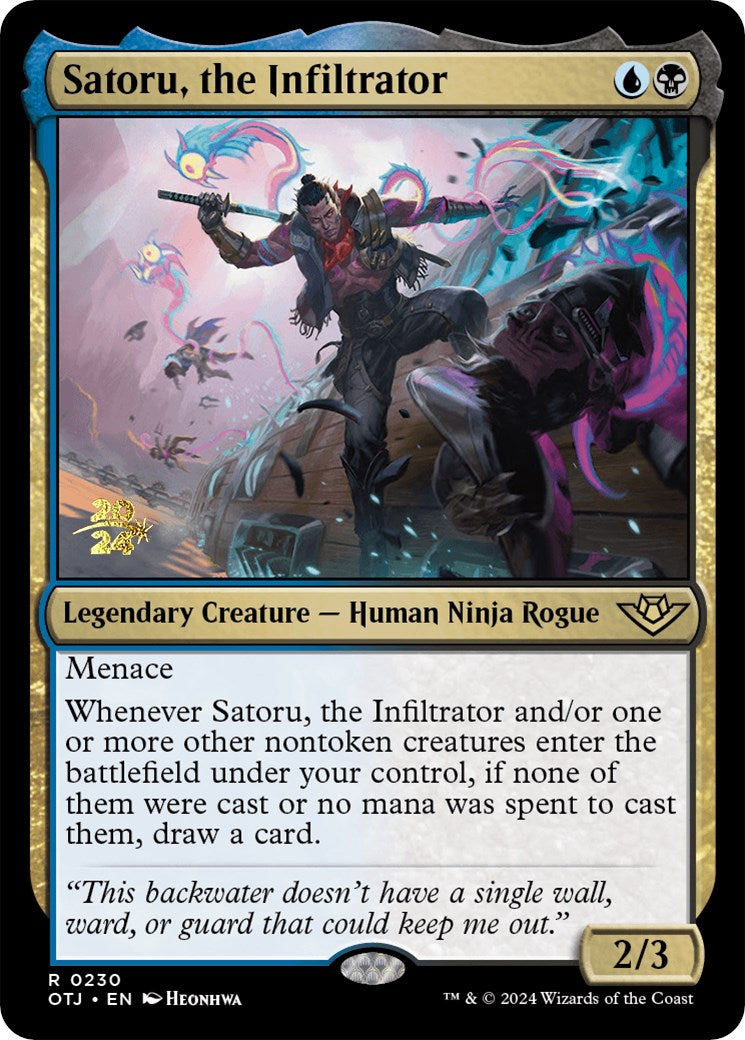 Satoru, the Infiltrator [Outlaws of Thunder Junction Prerelease Promos] | Silver Goblin