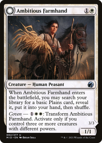 Ambitious Farmhand // Seasoned Cathar [Innistrad: Midnight Hunt] Foil