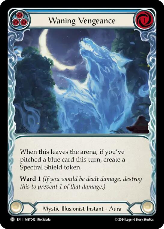 Waning Vengeance (Blue) [MST042] (Part the Mistveil)  Rainbow Foil | Silver Goblin