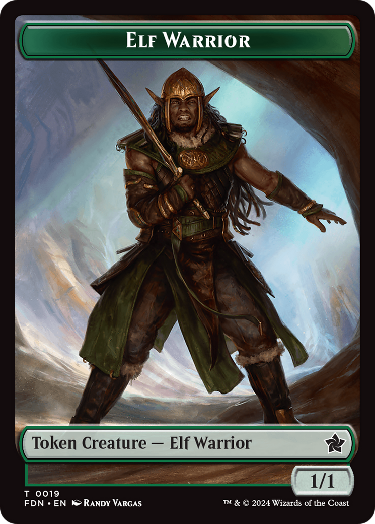 Elf Warrior // Rat (0030) Double-Sided Token [Foundations Tokens] | Silver Goblin