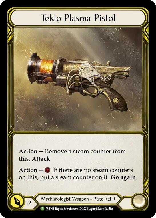 Teklo Plasma Pistol (Golden) [FAB144] (Promo)  Cold Foil | Silver Goblin