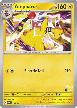 Ampharos (109) (Pikachu Stamp #28) [Battle Academy 2024] | Silver Goblin