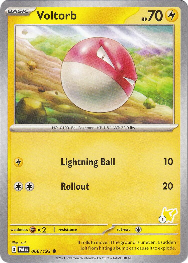 Voltorb (066/193) (Pikachu Stamp #1) [Battle Academy 2024] | Silver Goblin