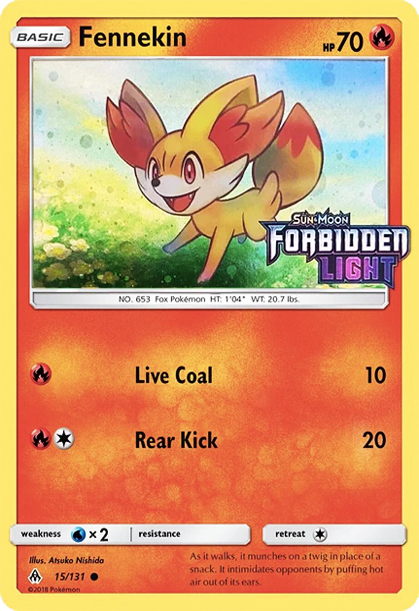 Fennekin (15/131) (Cosmos Holo) (Toys R' Us Promo) [Sun & Moon: Forbidden Light] | Silver Goblin