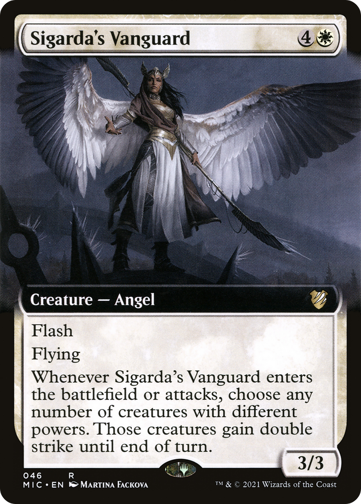 Sigarda's Vanguard (Extended Art) [Innistrad: Midnight Hunt Commander] | Silver Goblin