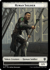 Human Soldier // Wolf (035) Double-Sided Token [Bloomburrow Commander Tokens] | Silver Goblin