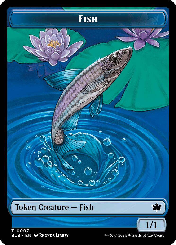 Bird (011) // Fish Double-Sided Token [Bloomburrow Commander Tokens] | Silver Goblin