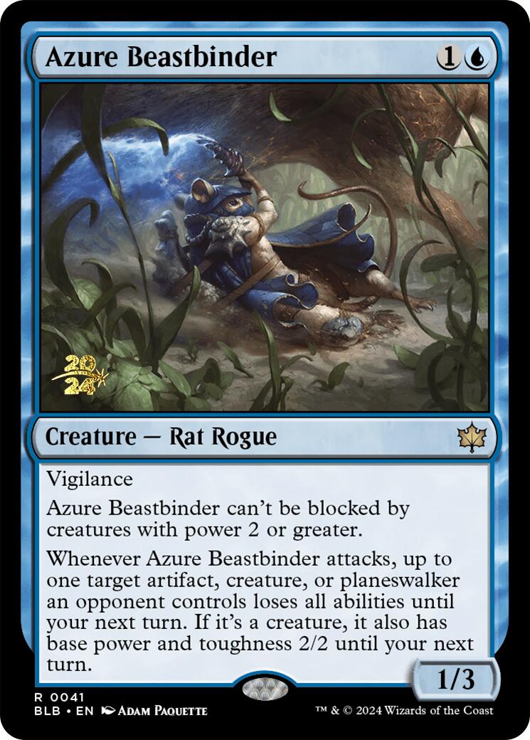 Azure Beastbinder [Bloomburrow Prerelease Promos] | Silver Goblin