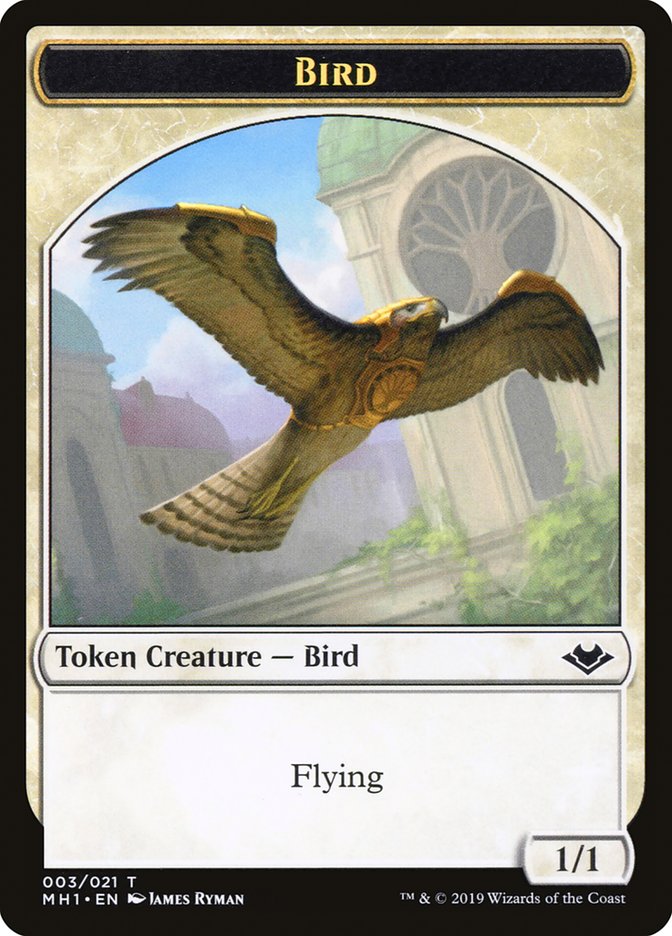 Bird (003) // Serra the Benevolent Emblem Double-Sided Token [Modern Horizons Tokens] | Silver Goblin