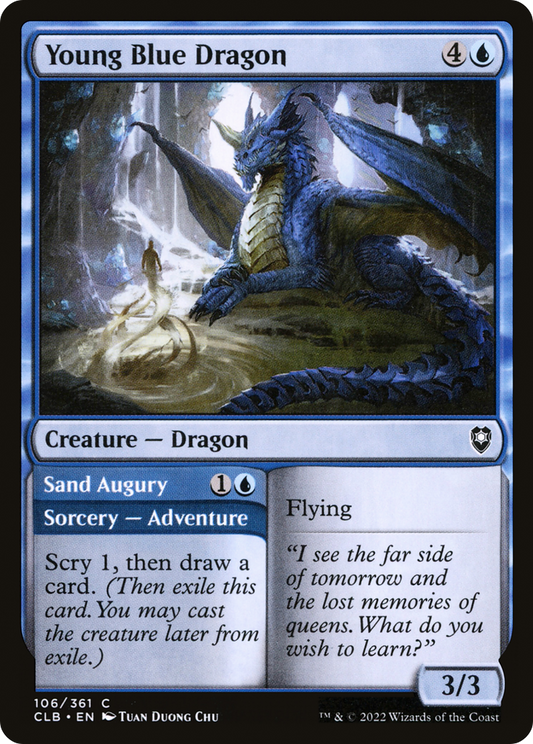 Young Blue Dragon // Sand Augury [Commander Legends: Battle for Baldur's Gate]