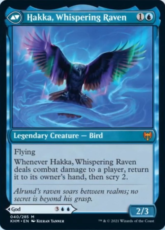 Alrund, God of the Cosmos // Hakka, Whispering Raven [Kaldheim] Foil