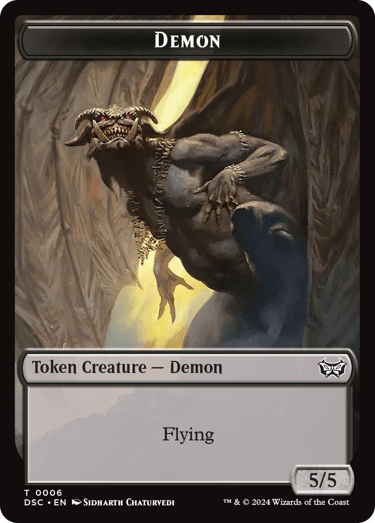 Demon // Bird Double-Sided Token [Duskmourn: House of Horror Commander Tokens] | Silver Goblin