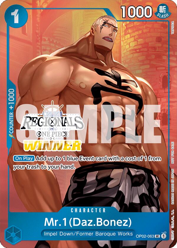 Mr.1 (Daz.Bonez) (Online Regional 2024 Vol. 3) [Winner] [One Piece Promotion Cards] | Silver Goblin