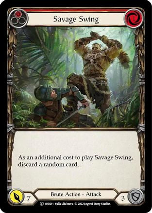 Savage Swing (Red) (1HR011) - Historic Pack 1 Blitz Deck: Rhinar | Silver Goblin