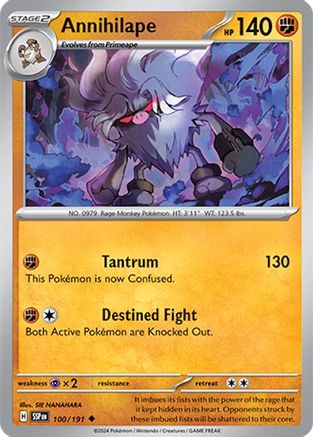 Annihilape (100/191) [Scarlet & Violet: Surging Sparks] Reverse Holofoil