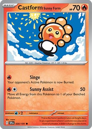 Castform Sunny Form (020/191) [Scarlet & Violet: Surging Sparks] Reverse Holofoil