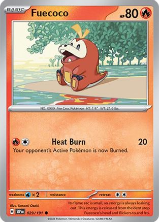 Fuecoco (029/191) [Scarlet & Violet: Surging Sparks] Reverse Holofoil
