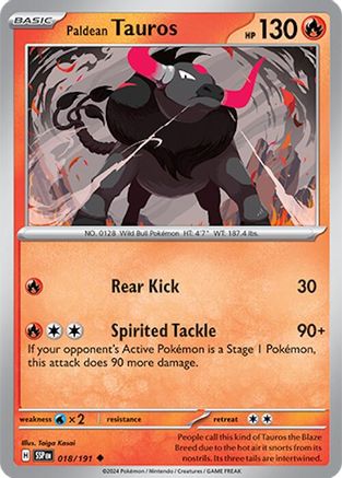 Paldean Tauros (018/191) [Scarlet & Violet: Surging Sparks] Reverse Holofoil