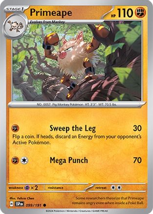 Primeape (099/191) [Scarlet & Violet: Surging Sparks] Reverse Holofoil
