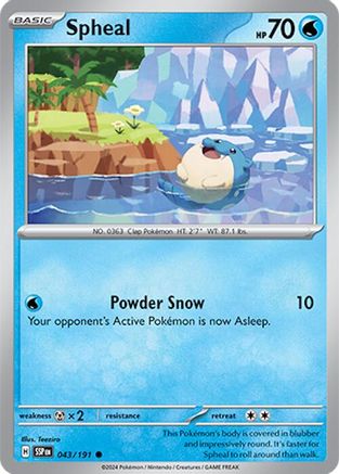 Spheal (043/191) [Scarlet & Violet: Surging Sparks] Reverse Holofoil
