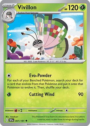 Vivillon (007/191) [Scarlet & Violet: Surging Sparks] Reverse Holofoil