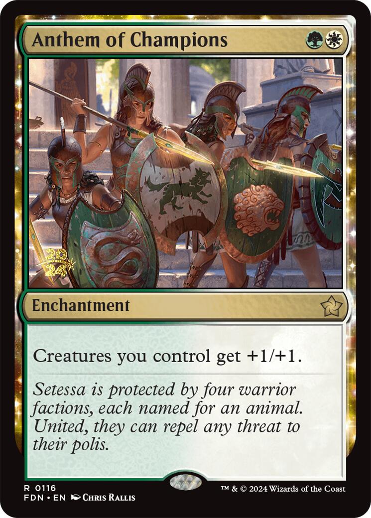 Anthem of Champions [Foundations Prerelease Promos] | Silver Goblin