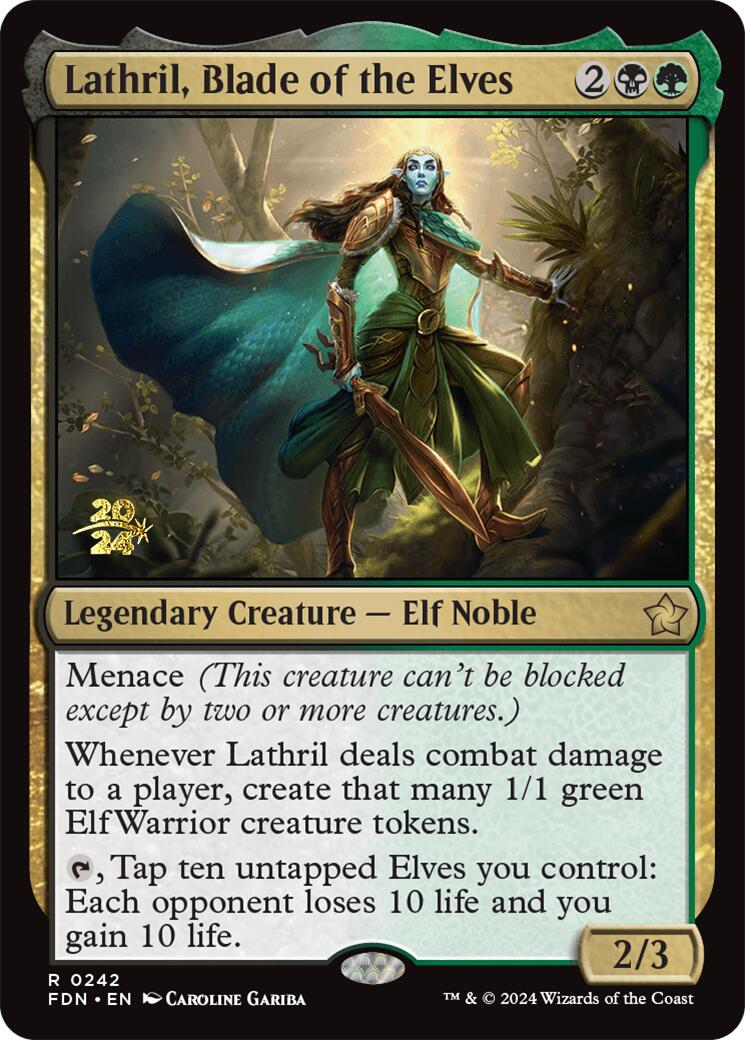 Lathril, Blade of the Elves [Foundations Prerelease Promos] | Silver Goblin