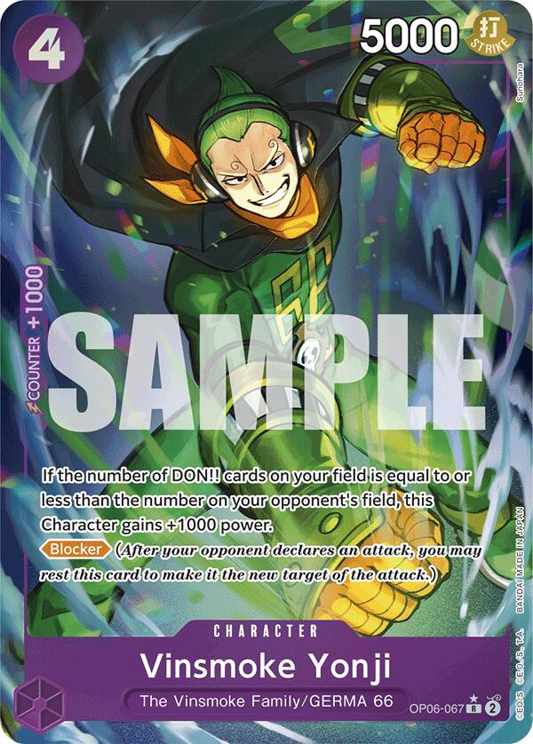 Vinsmoke Yonji (OP06-067) (Full Art) Foil (OP06-067) - Premium Booster -The Best- | Silver Goblin