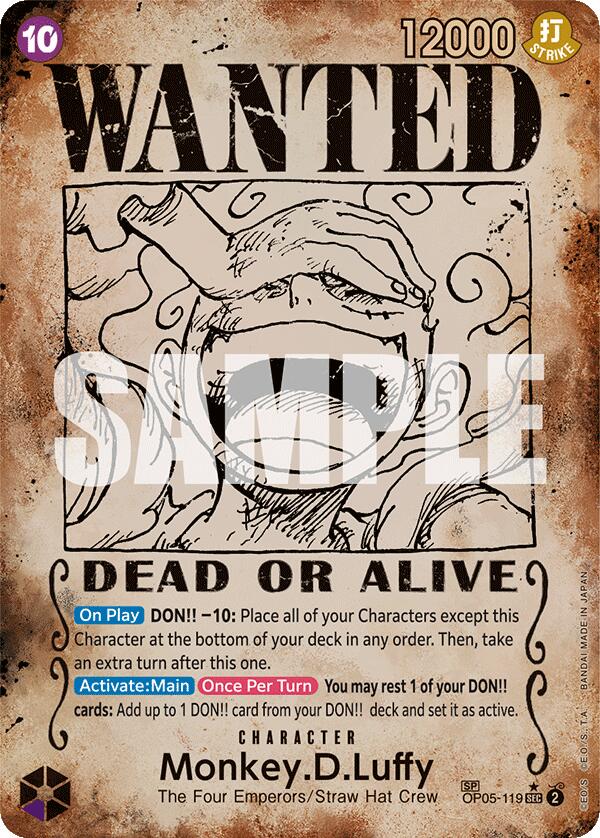 Monkey.D.Luffy (Wanted Poster) Foil (OP05-119) - Emperors in the New World | Silver Goblin