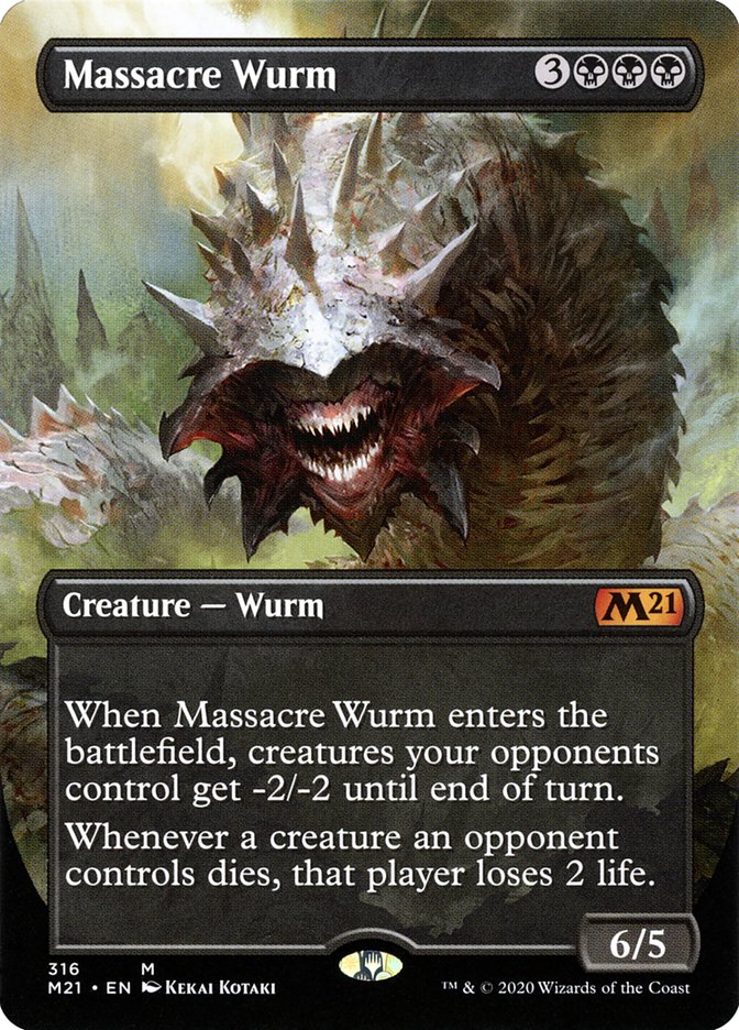 Massacre Wurm (Borderless Alternate Art) [Core Set 2021] | Silver Goblin