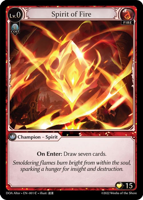 Spirit of Fire (001) [Dawn of Ashes: Alter Edition] Foil