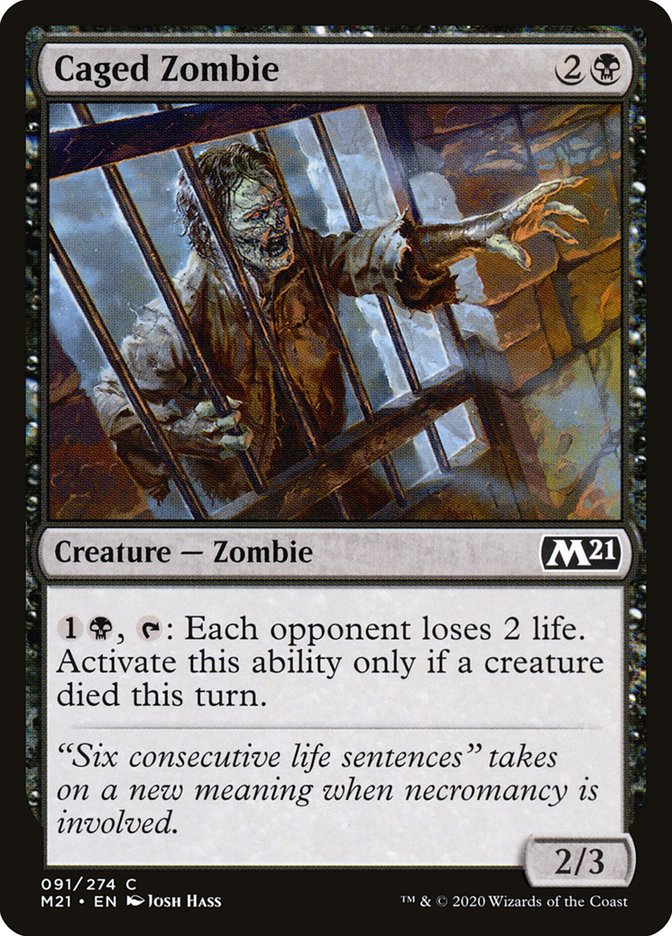 Caged Zombie [Core Set 2021] | Silver Goblin